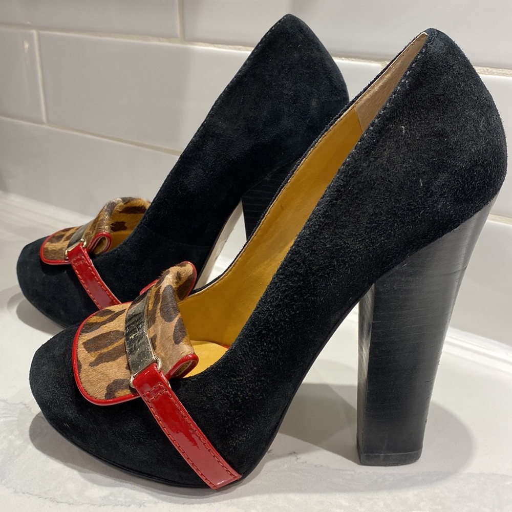 Nine west suede & cow hair high heels